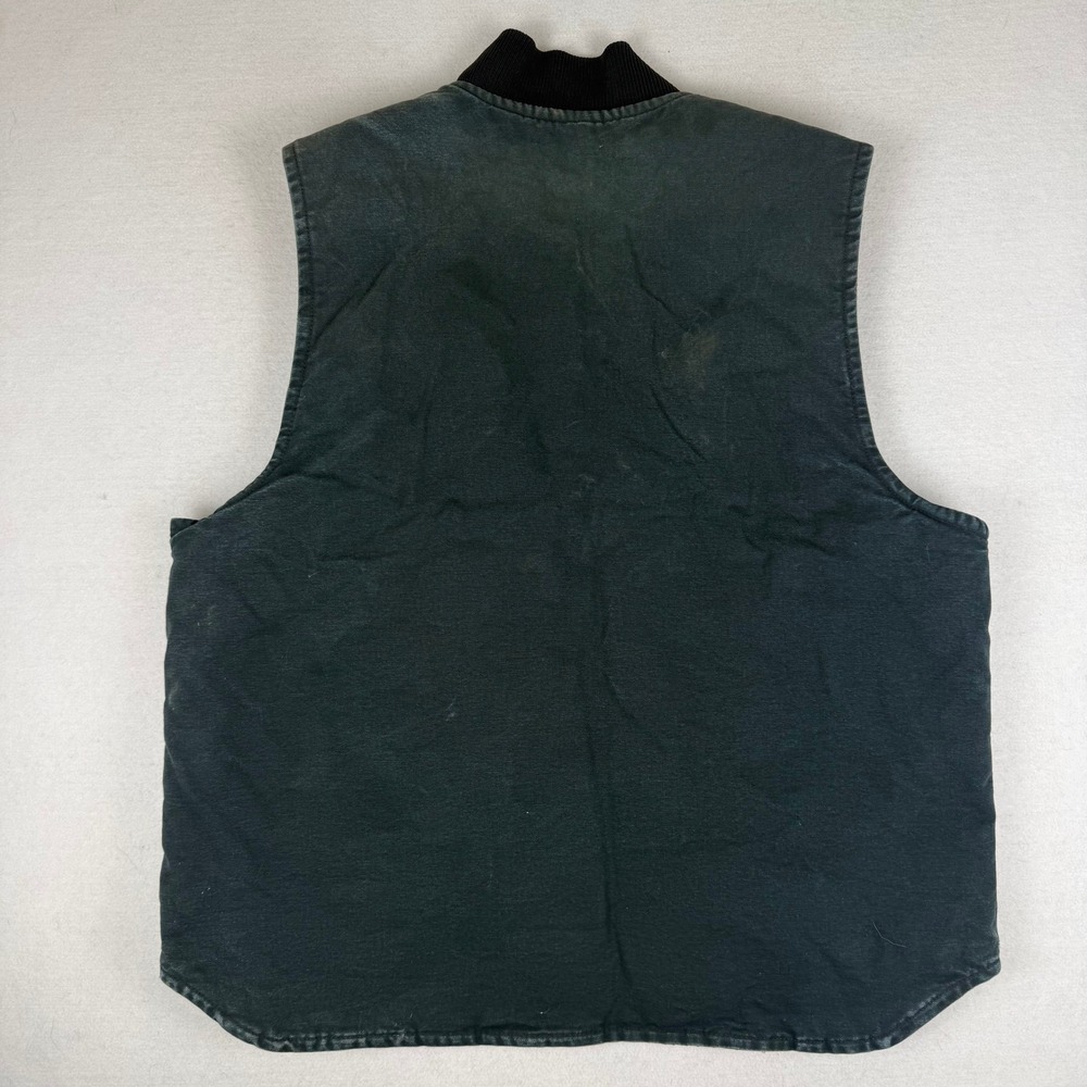Carhartt Mens Arctic Quilt Lined Duck Vest Faded Black Workwear XL V01 BLK - Picture 8 of 8